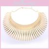 Fashion Solid Color Curved Design Women Metal Necklace Collar For Daily Use