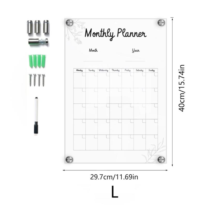 Weekly Planner Acrylic Board Clear Daily Record Board Wall Mounted To Do List Whiteboard Weekly Working Cooking Record Board