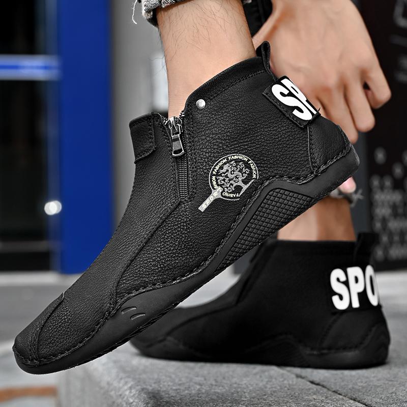 Роскошные брендовые мужские ботинки Chelsea, ботильоны, уличные кроссовки для активного отдыха, мягкая подошва, британский стиль, ретро, коричневые, высокие кожаные туфли