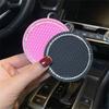 2pcs 7cm Non-slip Car Water Cup Pad Crystal Rhinestone Rubber Mat For Bottle Holder Coaster Auto Interior Anti-skid Cup Holders