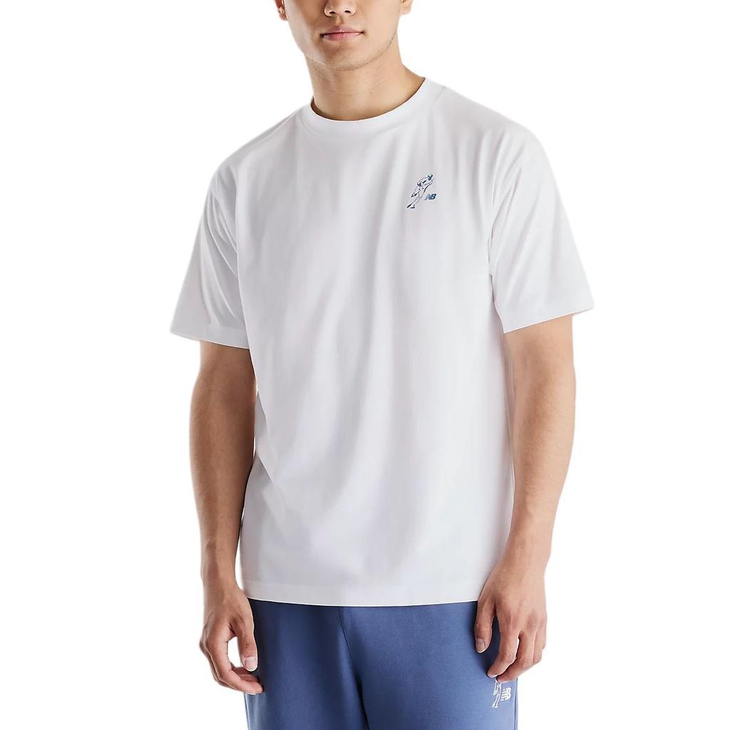 Men's New Balance Quick-Dry T-Shirts Men's White Crew Neck Moderate