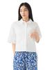 B:MING LIFE STORE by BEAMS Women's Short Sleeve Cropped Shirt (Sizes S-M) White Medium