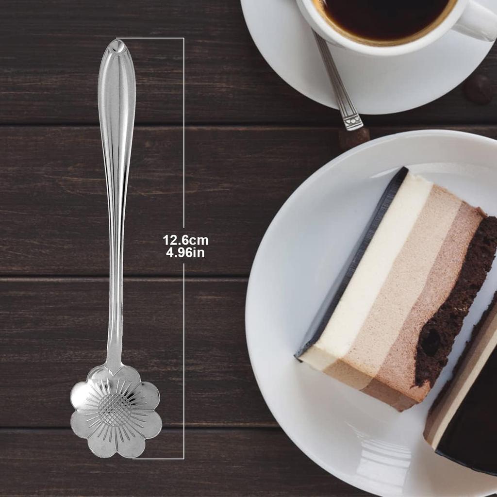 Набор из 8 предметов Цветок Эмми Цветок Щенка Ложка для цветов Нержавеющая сталь Десертная Многоразовая Кофейная Ложка для щенка Столовая ложка Прочная Защищенная от ржавчины Столовая ложка