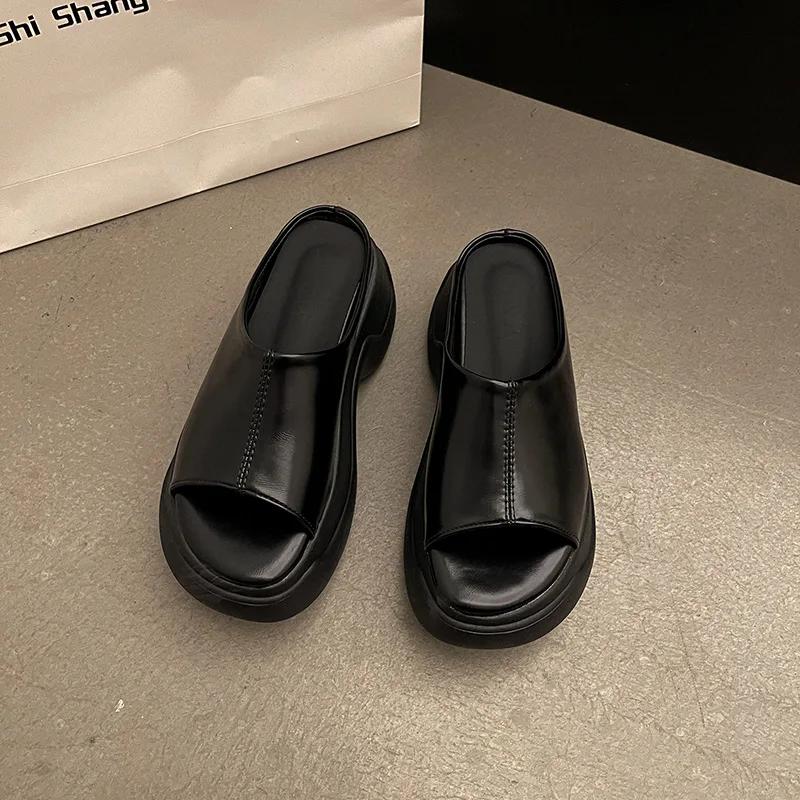 Fashion Women Wedges Platform Slippers Summer New Fashion Peep Toe Shoes Female Casual Thick Bottom Beach Slippers Female Zapatos
