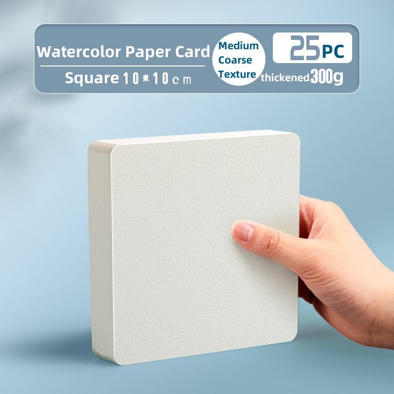 Square/Round Watercolor Paper 300g 25 Sheets Professional Water Color Drawing Paper Postcard for Painting Art School Supplies