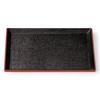 Tray Lacquerware Made In Dishwasher Safe J-kitchens 2-shaku Heat-Resistant Feather-Weave (Tray/Tray) Black/Red, Non-Slip, 36cm, Heat-Resistant (ABS