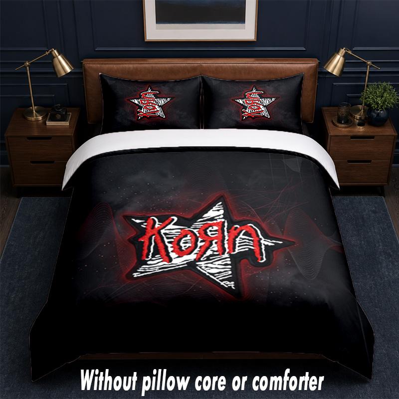 Korn Design Bed Bedding Set 1 Duvet Cover + 2 Pillowcases Soft Breathable Household Bed Linens