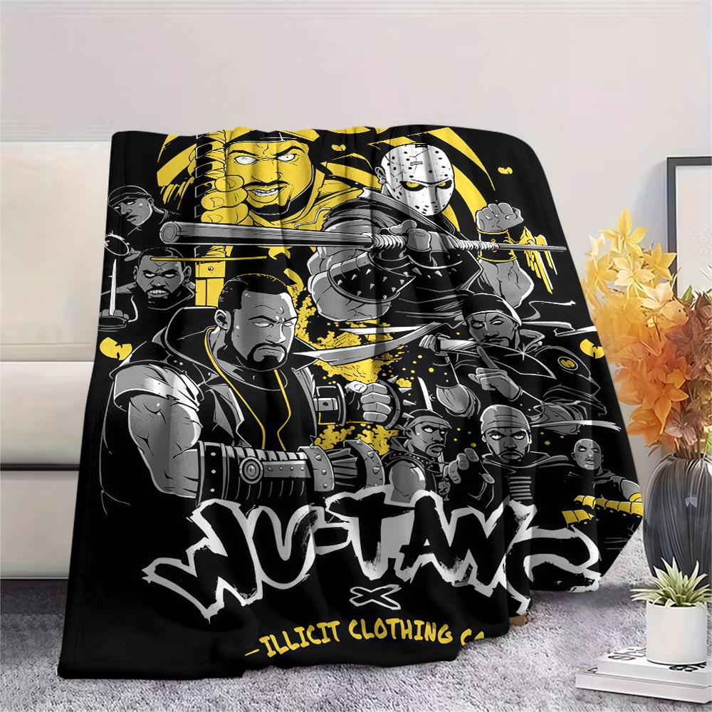 1 шт. Фланелевое одеяло с принтом Wu-Tang Clan, Высокое качество, Удобное для всех сезонов, Декор для дома, Тепло и комфорт