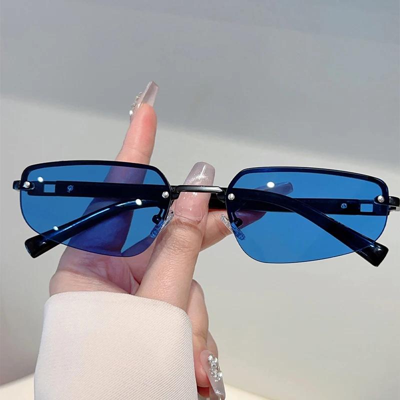 KAMMPT Безрамные Солнцезащитные Очки Мужские Женские Однотонные Винтажный Дизайн Модные Повседневные Уличные Солнцезащитные Очки