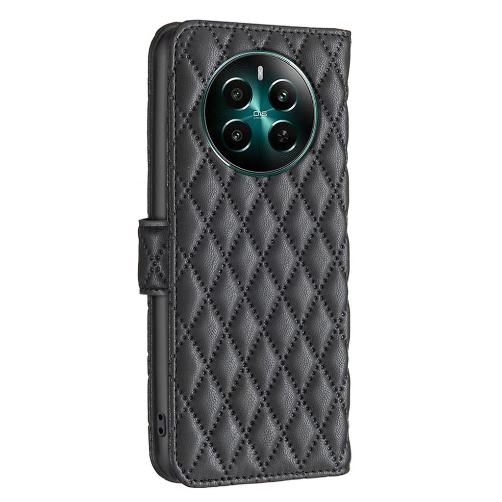BINFEN COLOR BF Style-14 For Realme 12 4G/12+ 5G Case Wallet Rhombus Leather Phone Cover