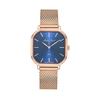 Женские кварцевые часы Monsoon Square Rose Gold Tone из нержавеющей стали с синим циферблатом D7917PBU