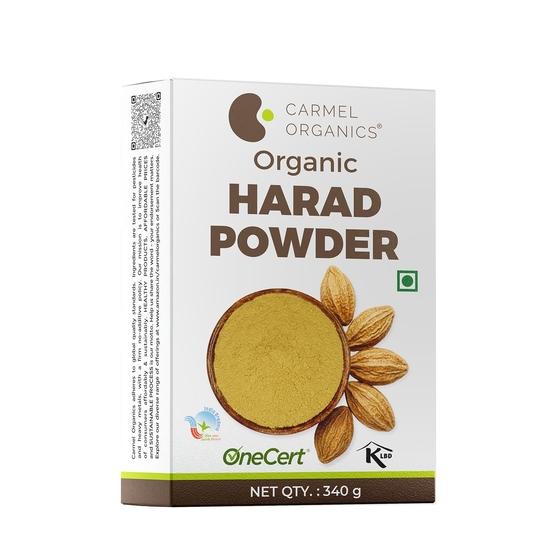 CARMEL ORGANICS Harad/Haritaki Powder(340 Grams) | Jaivik Bharat Certified | Terminalia Chebula | Kadukkai Podi/Karakkaya Pudiyamu