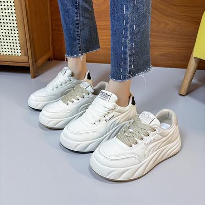 Круглый носок шнуровка цветные блоки студенческие повседневные спортивные туфли для женщин