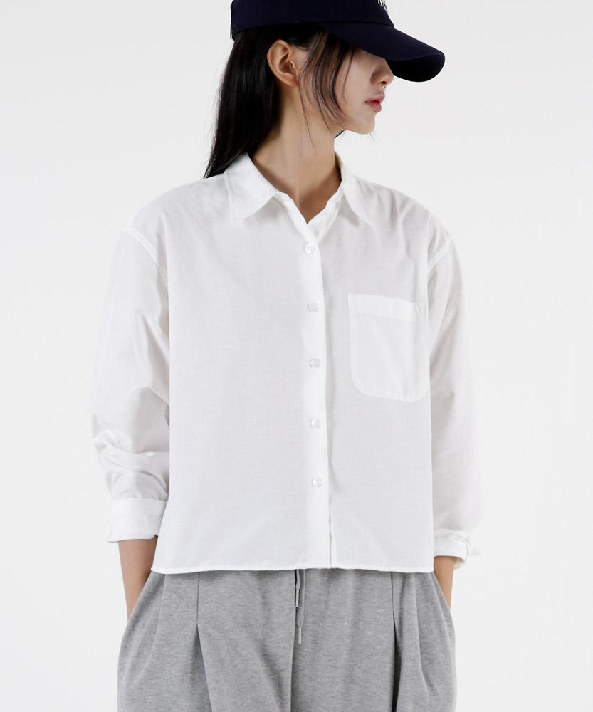 UMM Women'S Oxford Crop Long Sleeve Shirt 5 Colors