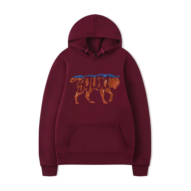 Wish Hoodie English Wolf Simple Print Neutral Print Hooded Sweater For Men And Women