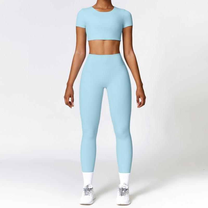 Womens Quick Dry Stretchy Yoga Set Workout Running Sport Outfit