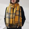 New Scarf Autumn and Winter Warm Shawl Scarf Female Sweet Imitation Cashmere Scarf Medium and Long Plaid Scarf