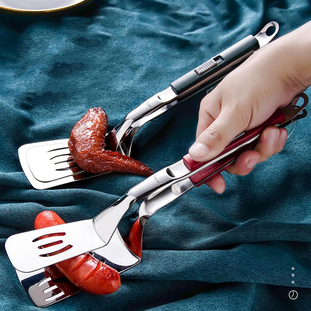 Щипцы-лопатки из нержавеющей стали, лопатка для рыбы, двойная прорезная лопатка, щипцы для гриля для бифштексов, бургеров, филе для приготовления рыбы