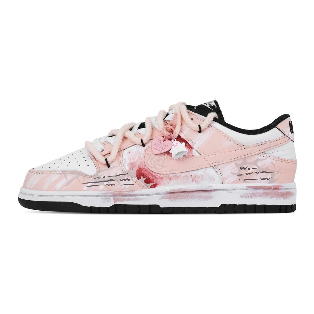 Nike Кроссовки Dunk Rose Признание в любви Сердце Устойчивые к истиранию Низкие Скейтборд Обувь Унисекс Розовый DD1391-100(Команда773--)