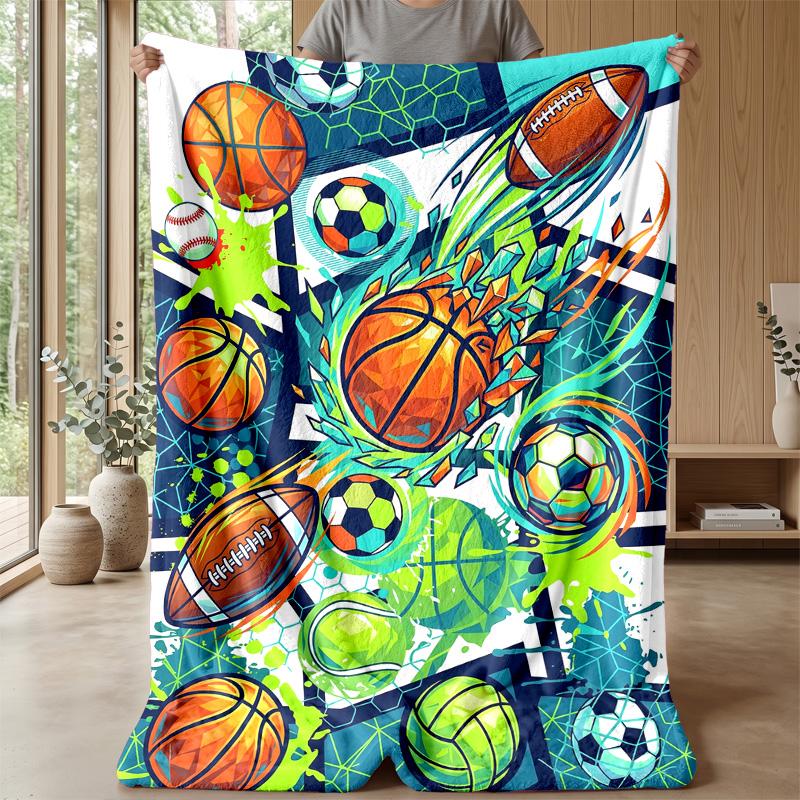 Sports Ball Explosion 3 Theme blanket Lightweight Warm Flannel Blanket Decorative Throw Blanket for Home Decoration