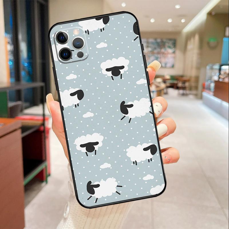Милый Чехол для Телефона с Овечкой Для iPhone 17 16 15 14 13 11 12 Pro Max mini 16 Plus 16e 17 Air Защитный Чехол