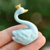 Фигурка Лебедя Прекрасная Миниатюрная Фигурка Кукла DIY Украшение для Торта Симуляция Короны Фигурка Лебедя Смола Модель Животного Рождественский Свадебный Подарок