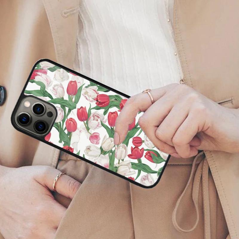 Spring Tulips Flower Magnetic Phone Case For APPLE iPhone 17 Air 16 14 13 12 Pro Max 15 Plus Wireless Charge With MagSafe Cover