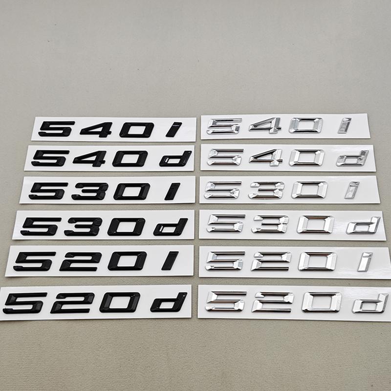3D ABS Car Letters Logo 520i 530i 540i Rear Trunk Badge Sticker Decals For BMW 5 Series 520i 530i 540i G30 Auto Tail Marking