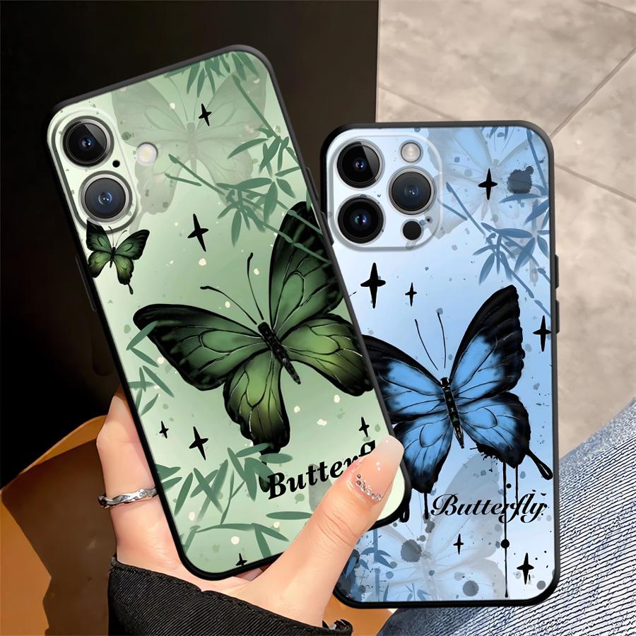 Creative Cartoon Butterfly Funda Phone Cover Case for Apple iPhone 17 Pro Max 15 Pro 7 8 14 11 13 16 12 Air XR XS MAX