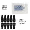 Nail Art Soak Off Cap Clips 600/900 шт. Cutton Pads Средство для снятия УФ-гель-лака Wrap Tool Жидкость для снятия лака Маникюрные инструменты