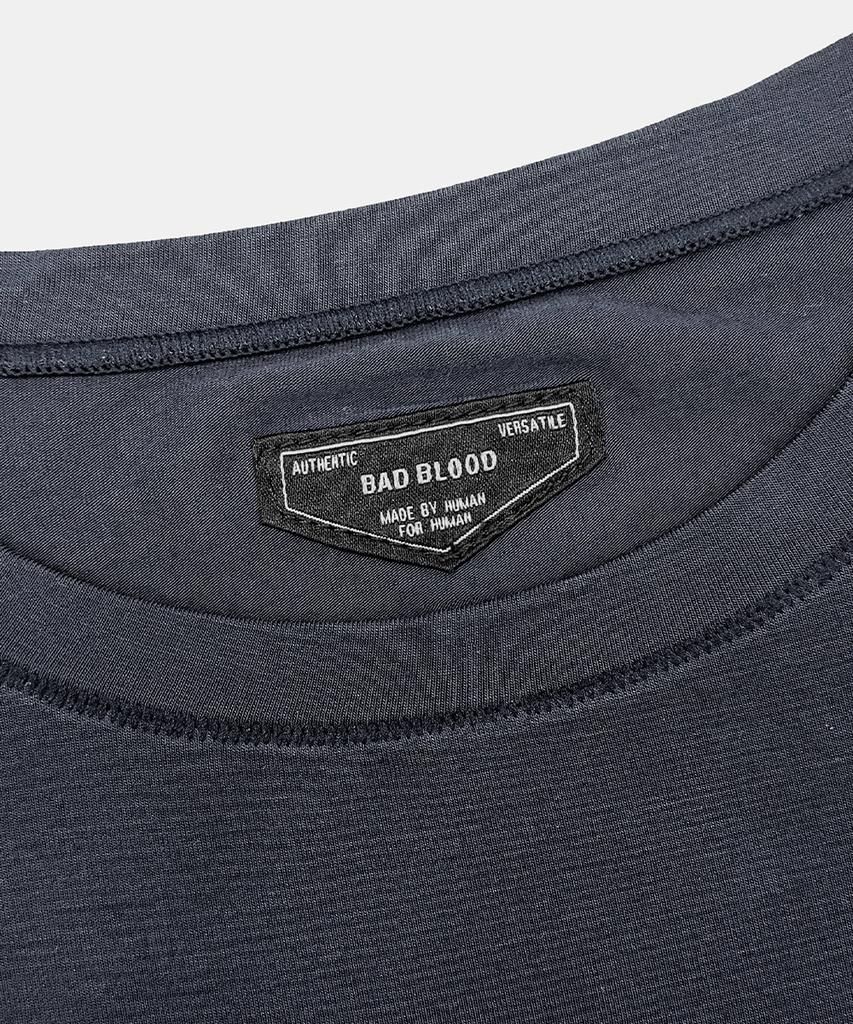 BADBLOOD Everyday Crew Neck Long Sleeve T-Shirt - Charcoal