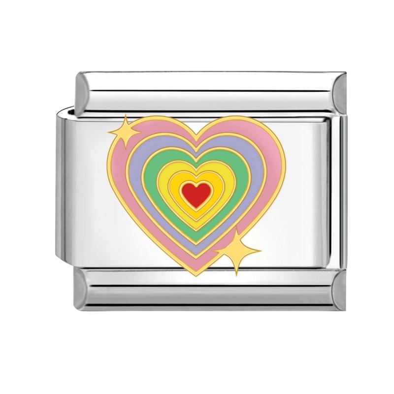 Модные цветы Глаза дьявола Сердце Бабочка Вишня Итальянские шармы из нержавеющей стали Подходят для браслета 9 мм Циркон DIY Изготовление Подарки