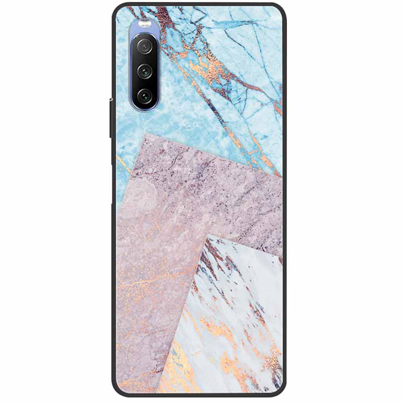 Мягкий чехол для Sony Xperia 10 III Case 5 III Мягкий силиконовый Черные чехлы для Sony Xperia 1 III / Xperia1 XZ4 Чехлы Крутой Мрамор