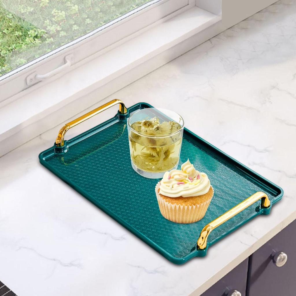 Поднос для сервировки с ручкой, поднос для туалетного столика, обеденная тарелка, органайзер для туалетного столика в ванной, поднос для праздничного стола, центральный элемент для гостиной