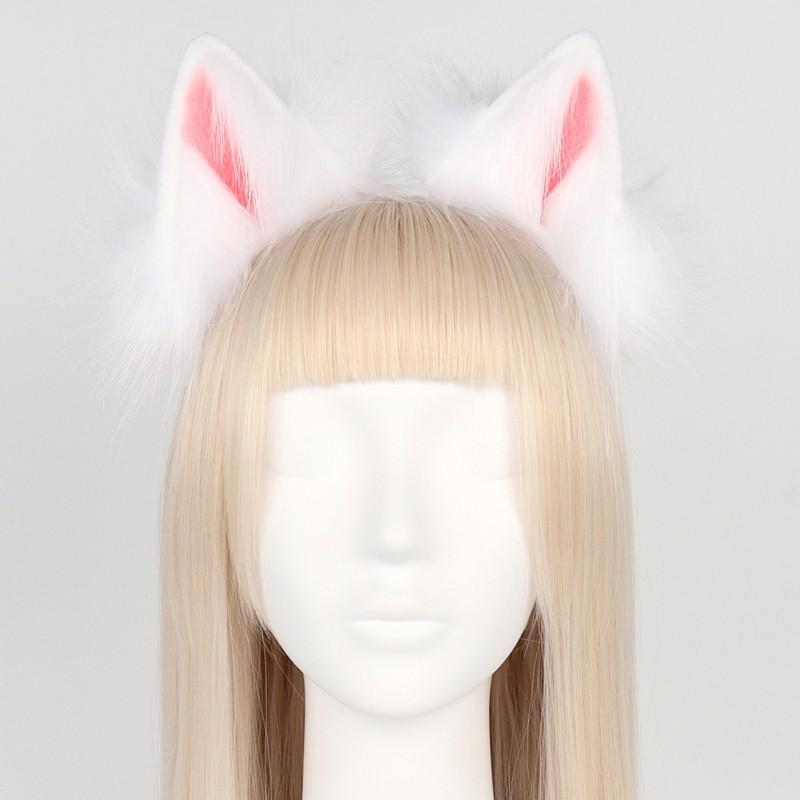 Adjustable Fox Wolf Ears Headband Cosplay Hair Clip Anime Costume Accessory Halloween Party