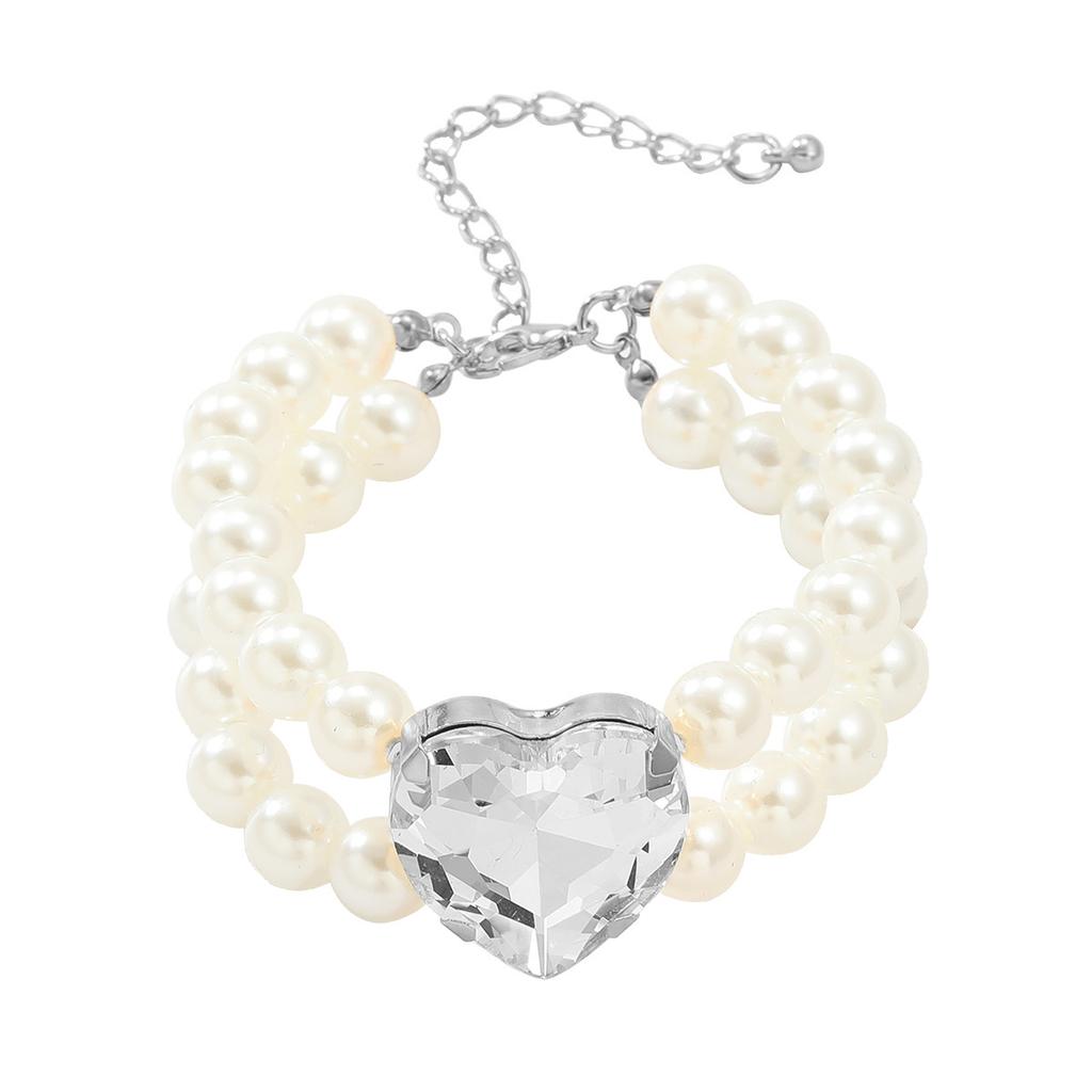 Преувеличенное ожерелье из искусственного жемчуга, украшение для женщин, стеклянные бриллианты в форме любви, аксессуары для банкетов