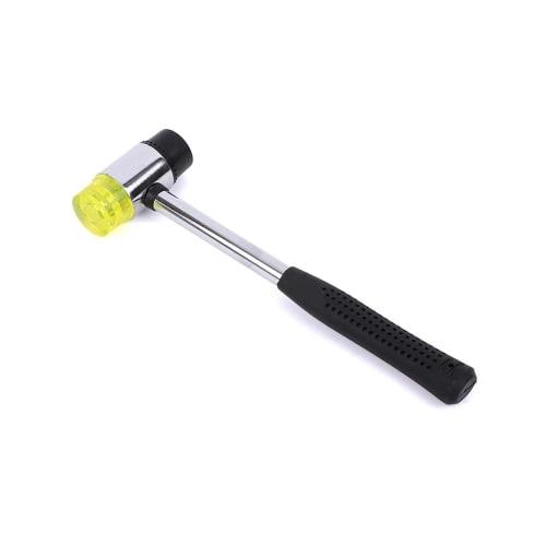 PrimeBlis Small 25cm Double-Headed Rubber Hammer with Replaceable Parts, Safe for Home Use, Repairing Dents, Plant Printing, Flooring, and Furniture