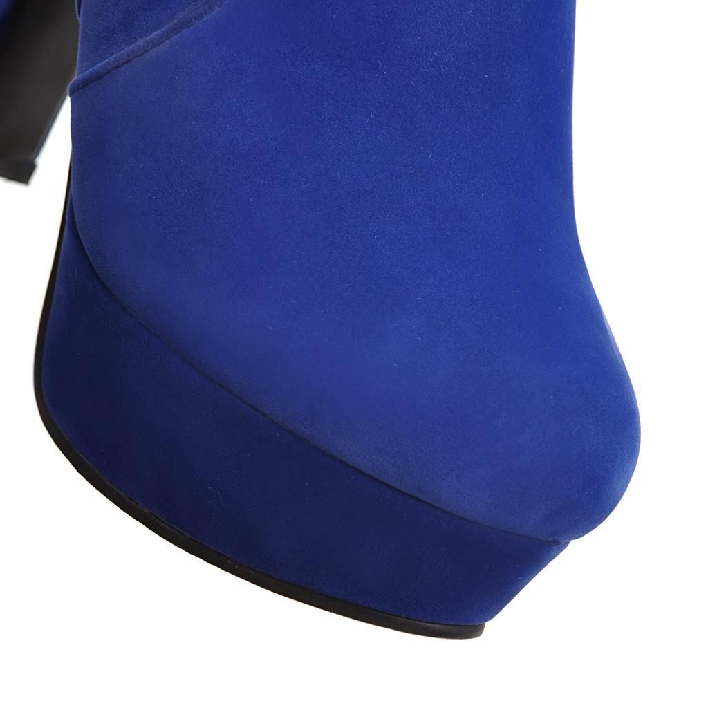 Женские короткие сапоги на высоком каблуке, модные непромокаемые однотонные короткие ботинки на платформе и толстом каблуке, большие замшевые ботинки на высоком каблуке