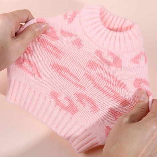 Нежный свитер для домашних животных, шерстяная пряжа с короткими рукавами, теплая одежда для собак с принтом