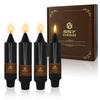 Black Short Taper Candle 5 Inch Halloween Candlesticks Unscented Dripless Tapered Candle Set for Home Decor Party , 4 Pack