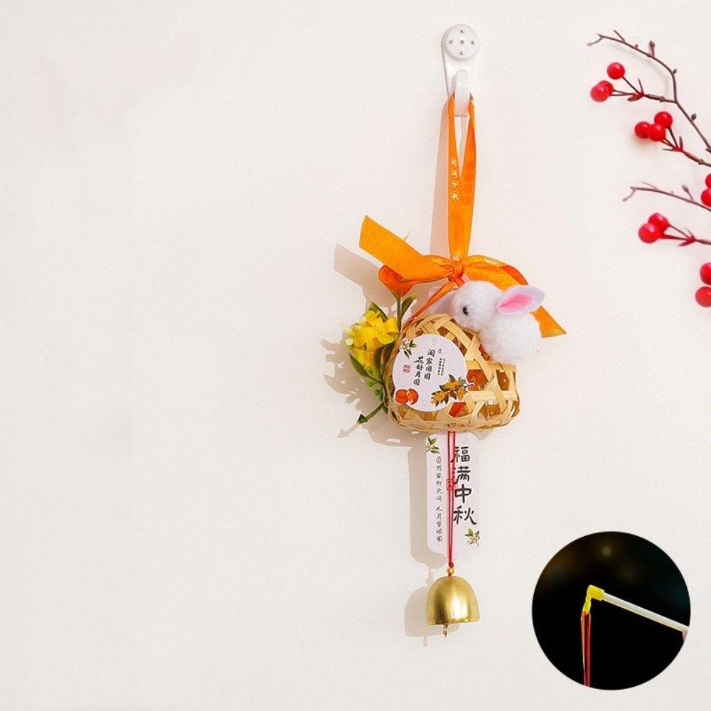 Bamboo Weaving Cage Mid-Autumn Festival Lantern LED Light Bamboo Portable Lantern Gifts