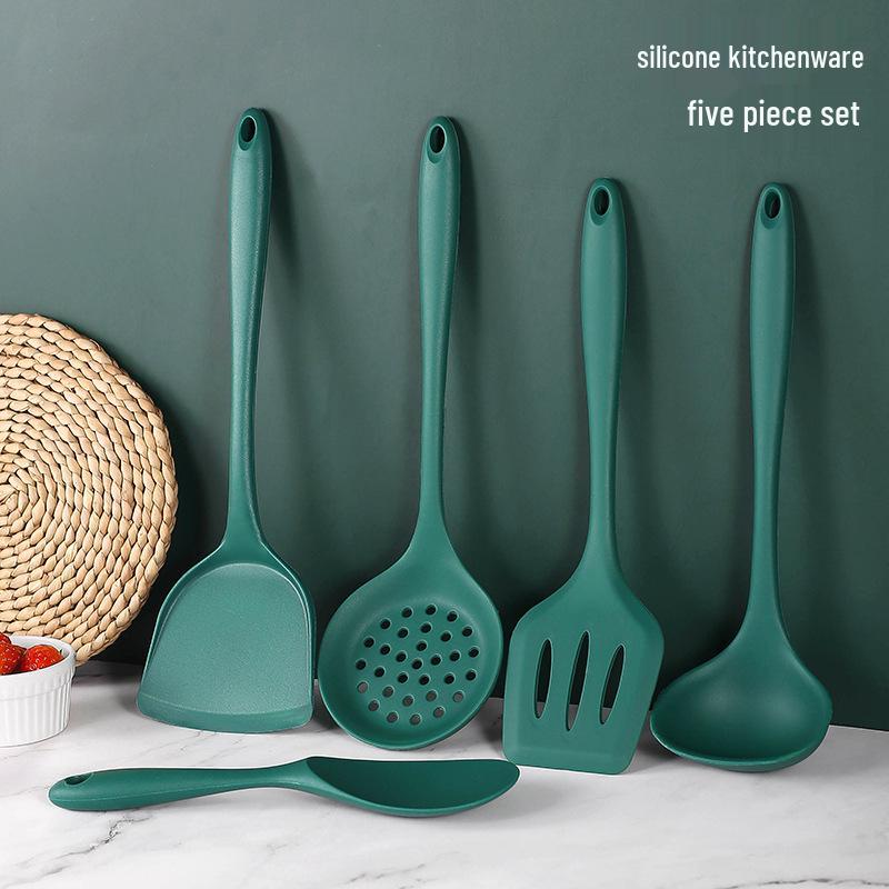 Heat-Resistant Silicone Spatula and Soup Ladle Set – Non-Stick, Food-Grade, Anti-Scald Kitchen Utensils