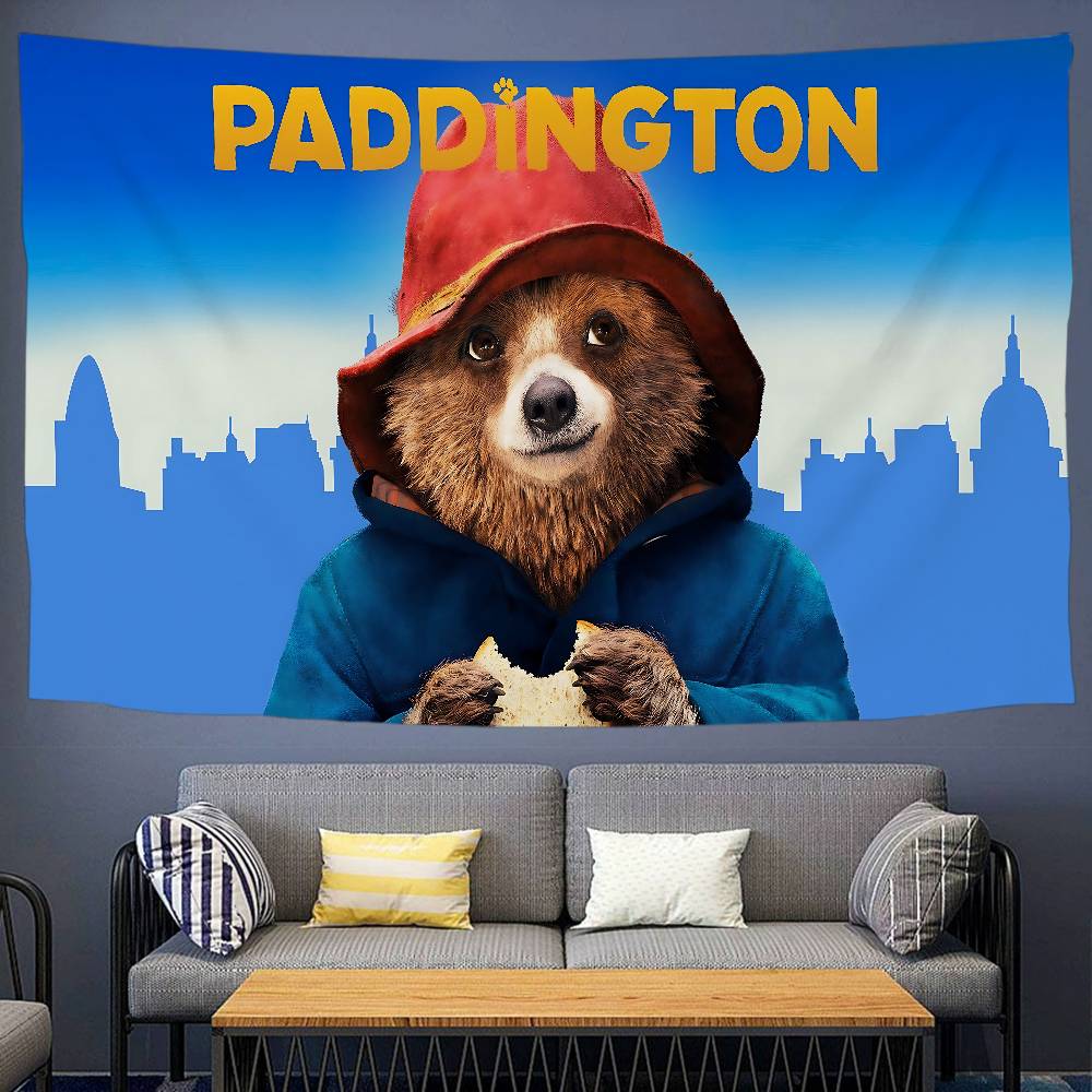 PPaddington Bear Chart Tapestry For Living Room Home Dorm Decor Art Home Decor
