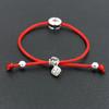 Shiny Round Rhinestones Crystals AAA Zircon Bracelet Red Rope Thread Braided Lucky Bracelets Women Silver Color Pulsears
