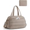 BAGSMART Gym Bag for Women, Lightweight Personal Item Travel Bag, Puffer Duffle Bag 2-PC Travel Bag, Quilted Carry On Weekender Overnight Bag, Puffy