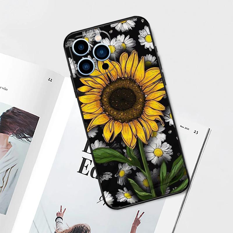 Красивый желтый чехол с подсолнухом для iPhone 17 Pro Max 14 13 12 11 15 16 Pro Max mini 16 Plus 16e 17 Air Чехол для телефона