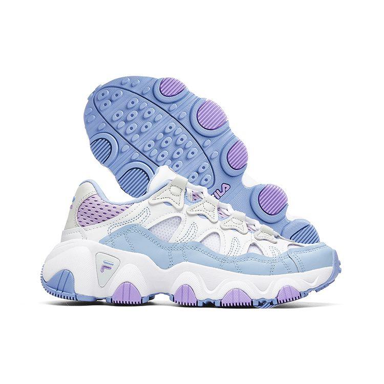 Fila Fusion Jagger Ретро Беговые кроссовки Женская кепка Белый Фиолетовый T12W021104FWT