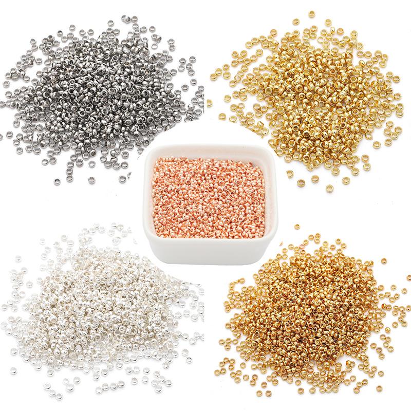 100 шт./пакет медные позиционирующие шариковые бусины для DIY ожерелье, браслет, серьги, изготовление ювелирных изделий, аксессуары для рукоделия