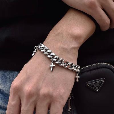 Хип-хоп кубинский толстый браслет-цепь мужской универсальный винтажный крест ювелирные изделия женские приливные аксессуары нишевые ювелирные изделия высокого класса
