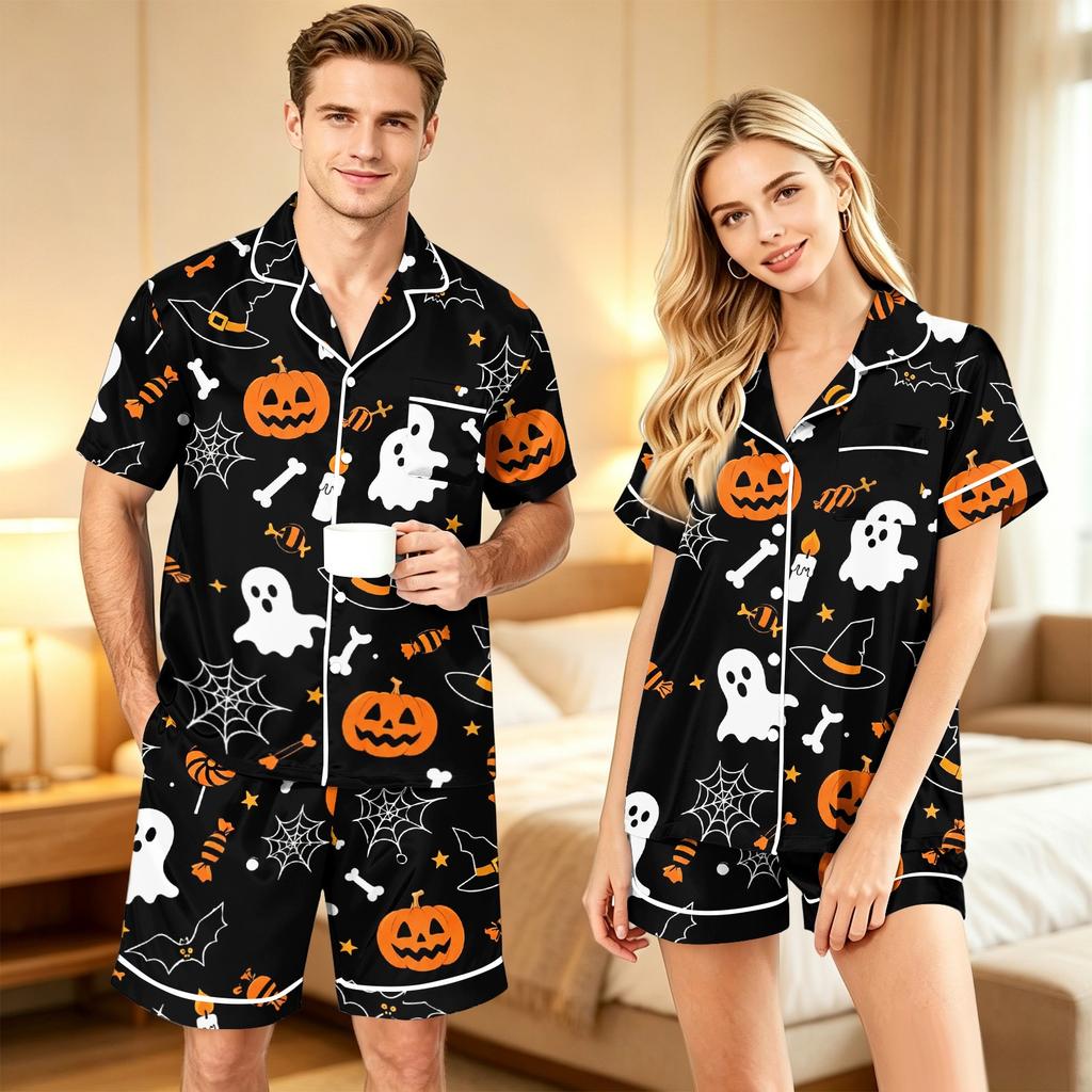 Парный пижамный комплект на Хэллоуин, Мягкая удобная matching пижама для нее и для него